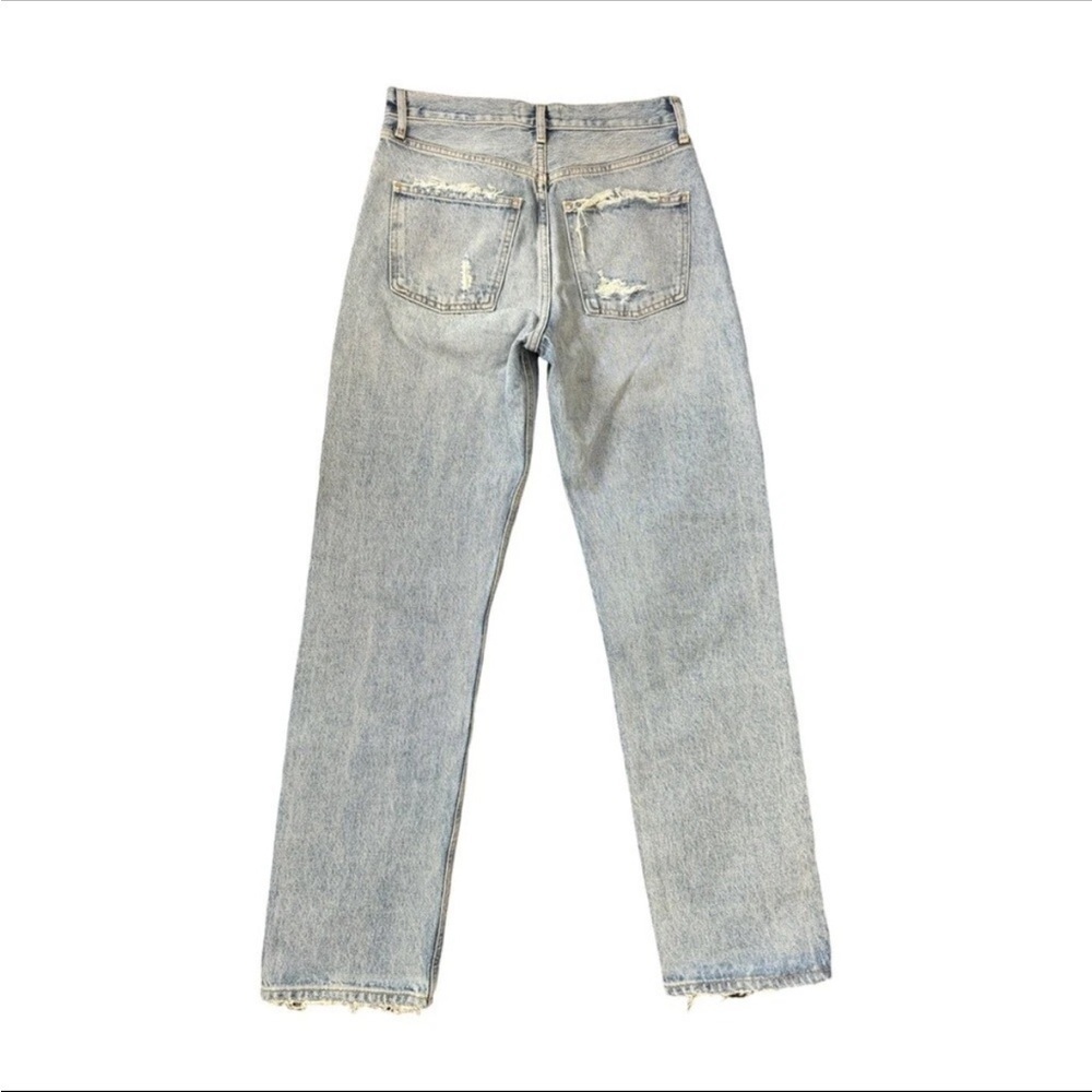 Agolde 90s Mid Rise Ripped Jeans Loose Fit Light Wash - Picture 11 of 13